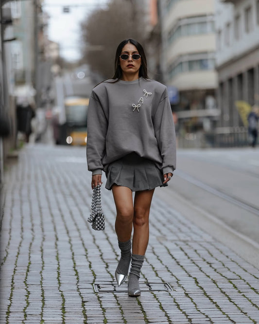 FRANCESCA | Suéter Gris Oversized